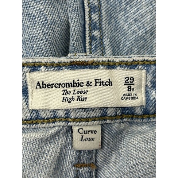 Abercrombie & Fitch Womens 29/8 The Loose High Rise Curve Love Jeans Bootcut - Picture 3 of 15